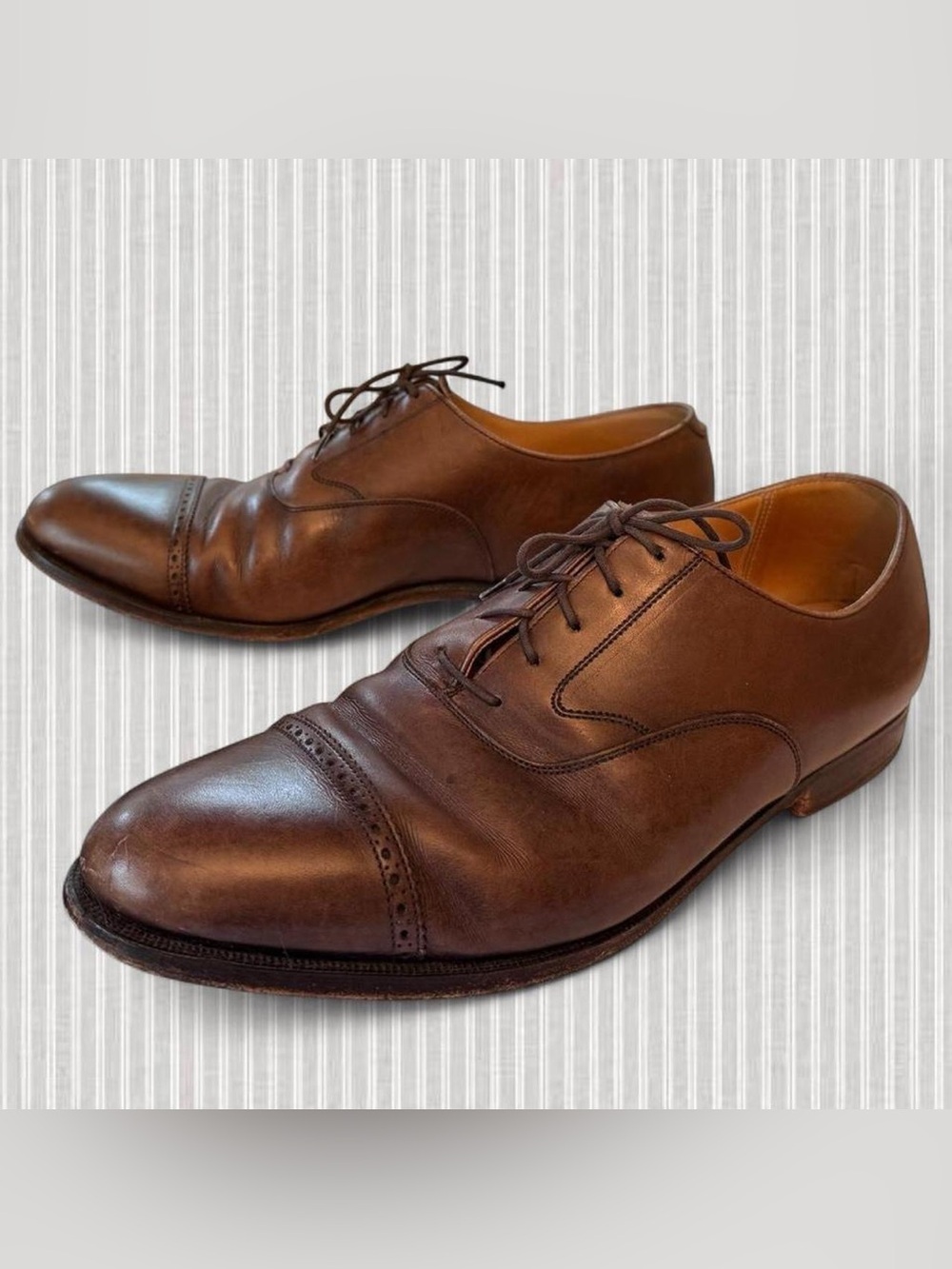 Peal & Co Brooks Brothers English Cap Toe Oxfords 12D Brown